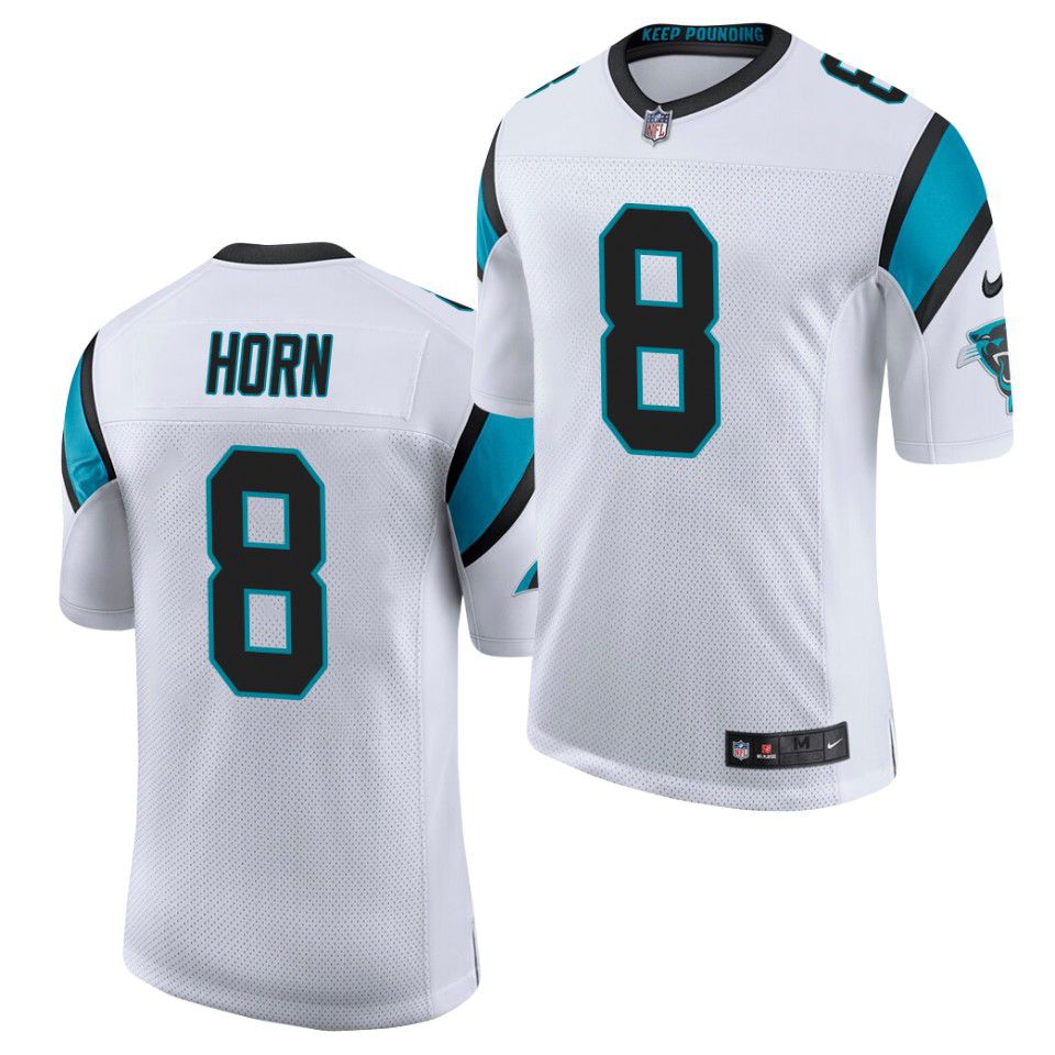 Men Carolina Panthers 8 Jaycee Horn Nike White Limited Player NFL Jersey